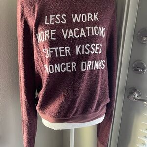 Wildfox baggy jumper sweater less work more vacations